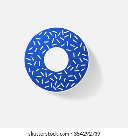 Sticker paper products realistic element design illustration donut