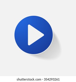 Sticker paper products realistic element design illustration play button