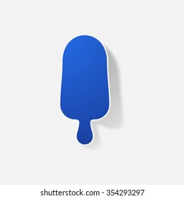 Sticker paper products realistic element design illustration ice cream