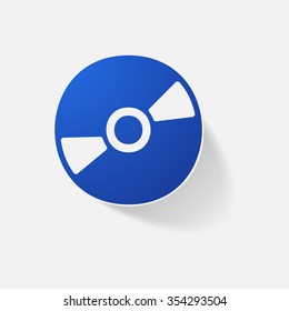 Sticker paper products realistic element design illustration disc