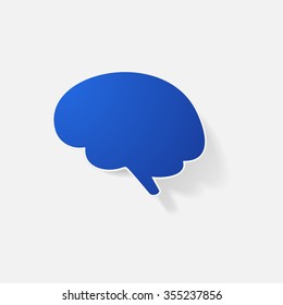 Sticker paper products realistic element design illustration brain