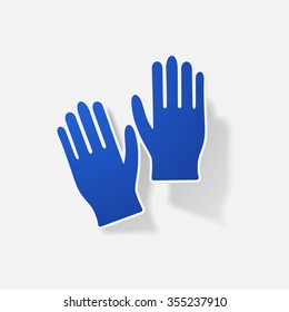 Sticker paper products realistic element design illustration hands