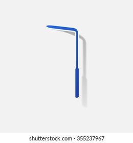 Sticker paper products realistic element design illustration dental mirror