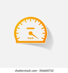 Sticker paper products realistic element design illustration speedometer