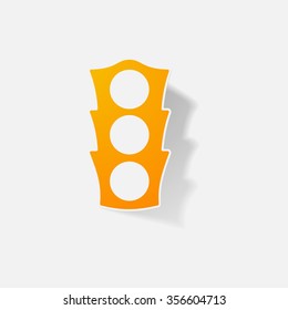 Sticker paper products realistic element design illustration traffic light 