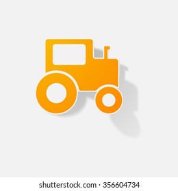 Sticker paper products realistic element design illustration tractor