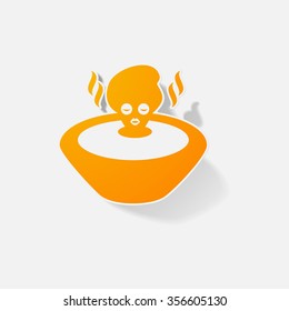 Sticker paper products realistic element design illustration girl in spa