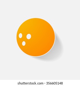 Sticker paper products realistic element design illustration bowling
