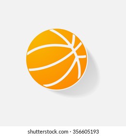 Sticker paper products realistic element design illustration basketball