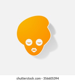 Sticker paper products realistic element design illustration girl