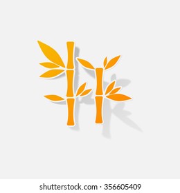 Sticker paper products realistic element design illustration bamboo