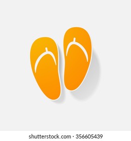 Sticker paper products realistic element design illustration Sandals