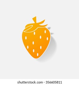Sticker paper products realistic element design illustration Strawberry