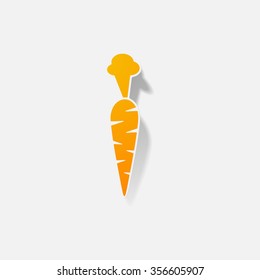 Sticker paper products realistic element design illustration carrot