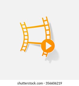 Sticker paper products realistic element design illustration reel of film