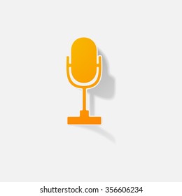 Sticker paper products realistic element design illustration microphone