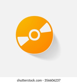 Sticker paper products realistic element design illustration disc