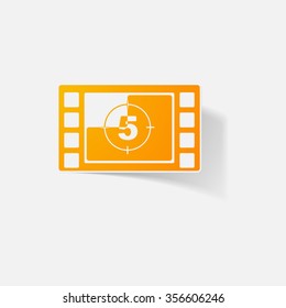 Sticker paper products realistic element design illustration reel of film