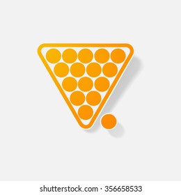Sticker paper products realistic element design illustration billiard pyramid