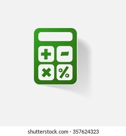 Sticker paper products realistic element design illustration calculator