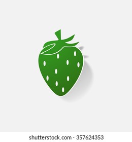 Sticker paper products realistic element design illustration Strawberry