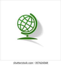Sticker paper products realistic element design illustration globe