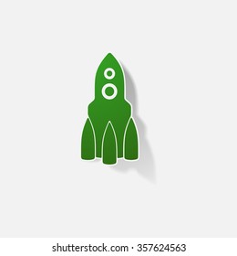 Sticker paper products realistic element design illustration rocket