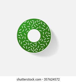 Sticker paper products realistic element design illustration donut