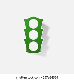 Sticker paper products realistic element design illustration traffic light 