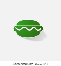 Sticker paper products realistic element design illustration burger