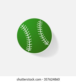 Sticker paper products realistic element design illustration Tennis Ball
