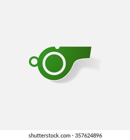 Sticker paper products realistic element design illustration whistle