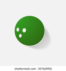 Sticker paper products realistic element design illustration bowling