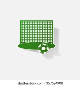 Sticker paper products realistic element design illustration soccer ball gates