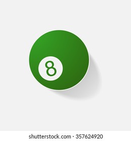 Sticker paper products realistic element design illustration billiard ball