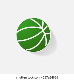 Sticker paper products realistic element design illustration basketball