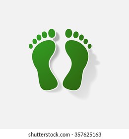 Sticker paper products realistic element design illustration footprint
