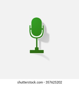 Sticker paper products realistic element design illustration microphone