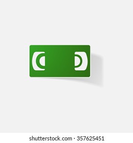 Sticker paper products realistic element design illustration cassette VCR