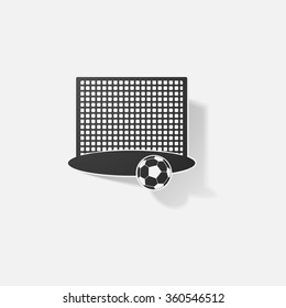 Sticker paper products realistic element design illustration soccer ball gates