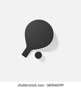 Sticker paper products realistic element design illustration Ping Pong
