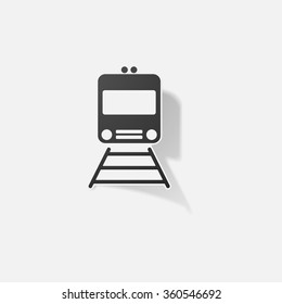 Sticker paper products realistic element design illustration tram