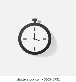Sticker paper products realistic element design illustration stopwatch
