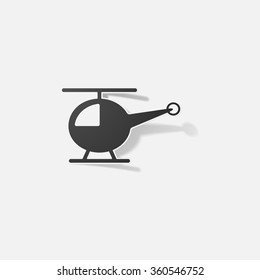 Sticker paper products realistic element design illustration helicopter