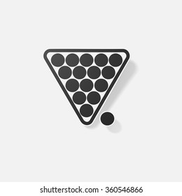 Sticker paper products realistic element design illustration billiard pyramid