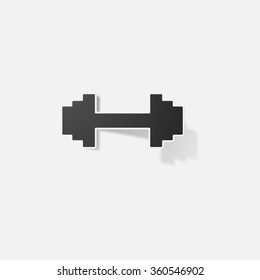 Sticker paper products realistic element design illustration dumbbell
