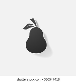Sticker paper products realistic element design illustration pear