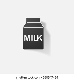 Sticker paper products realistic element design illustration pack of milk