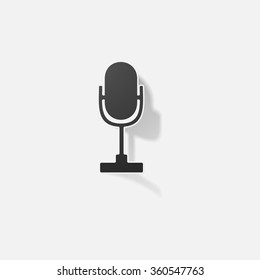Sticker paper products realistic element design illustration microphone