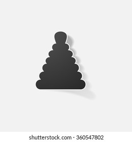 Sticker paper products realistic element design illustration toy pyramid